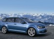 Blauer VW Golf Variant in der Seitenansicht
