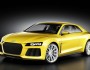 Gelber Audi Sport quattro concept in der Frontansicht