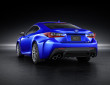 Sportcoupe Lexus RC F in blau, in der Heckansicht