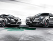 Die Frontpartie der neiden Topmodelle Alfa Romeo Giulietta Quadrifoglio Verde und Mito Quadrifoglio Verde