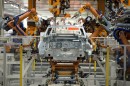 Karosseriebau im VW-Werk Emden.