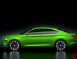 Grüner Skoda Vision C in der Seitenansicht