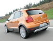 Die Heckpartie des VW CrossPolo in orange