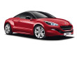 Roter Peugeot RCZ Red Carbon auf weißen 19 Zoll Alufelgen