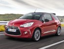 Citroen DS3 e-HDi 90 Automatic Cabrio in rot in der Front- Seitenansicht bei der Fahrt