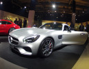 Silberner Mercedes-Benz AMG GT bei der Vorstellung des Supersportwagens
