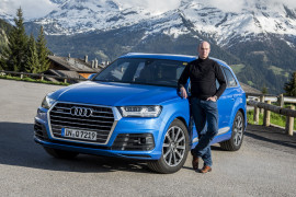Autor Jens Meiners mit dem Audi Q7