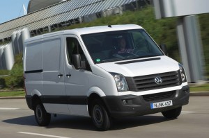 Volkswagen Crafter in der Frontansicht in der Farbe Weiß