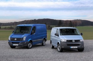 Die Heckansicht des VW Transporter und Crafter