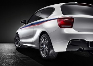Die Heckschürze des Konzeptfahrzeugs BMW M135i Concept