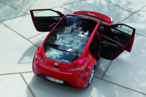 Der Hyundai Veloster von der Vogelperspektive