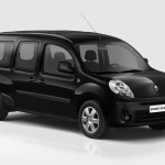 Renault Grand Kangoo in schwarz in der Front- Seitenansicht