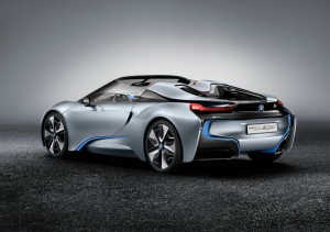 Heck des Konzeptfahrzeugs BMW i8 Concept Spyder