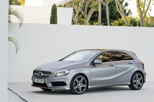 Die neue Mercedes-Benz A-Klasse in der Front- Seitenansicht