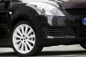 Die Felgen des Suzuki Swift Sondermodells Black White