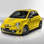 Gelber Abarth 695 Tributo Ferrari in der Frontansicht