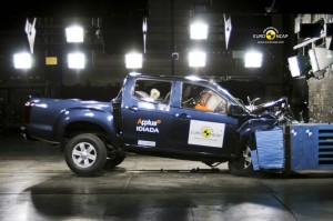 Der Isuzu D-Max beim Crashtest von EuroNCAP