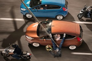 Ford Fiesta aus der Vogelperspektive