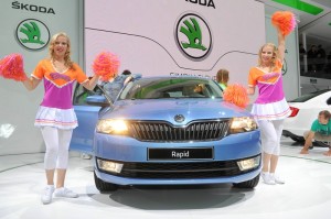 Skoda Rapid in der Frontansicht (Pariser Autosalon 2012)