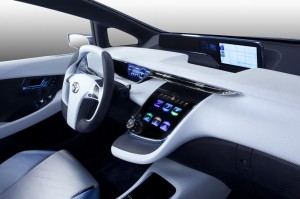 Der Innenraum des Toyota Brenstoffzellen-Fahrzeugs