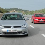 Der neue VW Golf in Silber und Rot