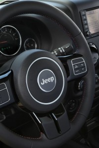 Der Lenkrad des Jeep Wrangler Black Edition