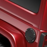 Die Tankklappe des Jeep Wrangler-Sondermodells Black Edition