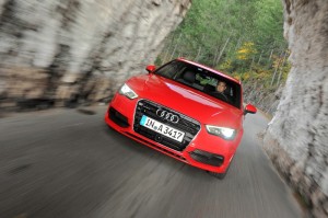 Der Kühlergrill des Audi A3 Sportback (Rot, 2013)