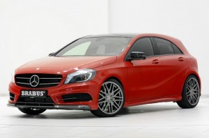 Roter Brabus Mercedes-Benz A-Klasse von der Seite