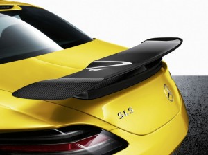 Der Heckspoiler des Mercedes SLS AMG Coupe Black Series