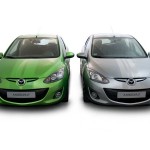 Mazda2 im Streifen-Design in Grün und Grau