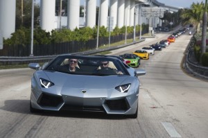 Lamborghini Fahrzeuge auf den Strassen von Miami