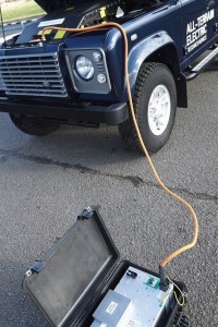 Land Rover Electric Defender an der Steckdose