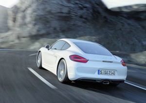Die Heckpartie des neuen Porsche Cayman 2013