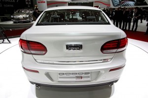 Qoros 3 in der Heckansicht - Genfer Autosalon 2013