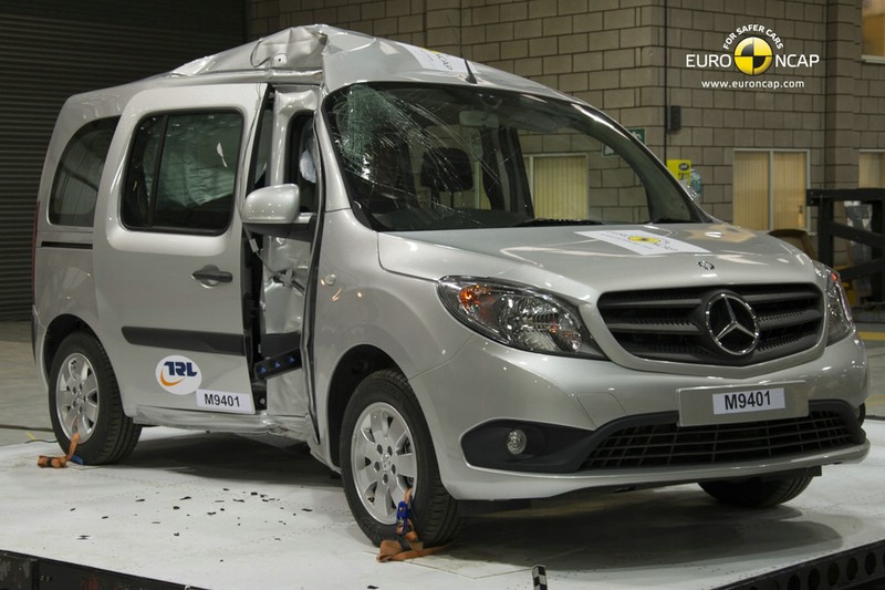 So sah der Mercedes-Benz Citan nach dem Crashtest aus