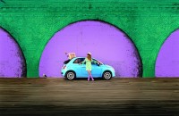 Fiat 500 Sole in der Außenfarbe Volare-Blau