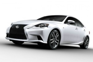 Lexus IS F-Sport in weiss Exterieur Aufnahme