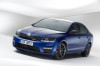 Die Front und Seitenansicht des Skoda Octavia RS