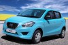 Datsun Go in blau in der Frontansicht