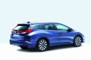 Honda Civic Tourer 2014 in blau in der Seitenansicht