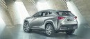 Die Seiten- und Heckpartie des Lexus LF-NX