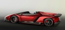 Die Seitenpartie des Lamborghini Veneno Roadster