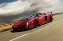 Die Frontpartie des Supersportwagens Lamborghini Veneno Roadster