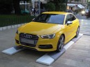 2014er Audi S3 Limousine in Gelb in der Frontansicht