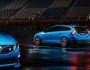 Die Volvo Polestar Modelle S60 und V60 in Dunkelheit mit eingeschalteten Scheinwerfer
