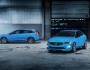 Blaue Volvo Polestar Modelle S60 und V60 in der Front und Seitenansicht