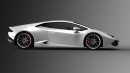 Die Seitenpartie des Sportwagens Lamborghini Huracàn