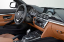 Das Cockpit des BMW 4er Cabrio, Lederausstattung inklusive
