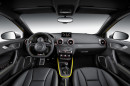 Das schwarze Interieur des neuen Audi S1 Sportback